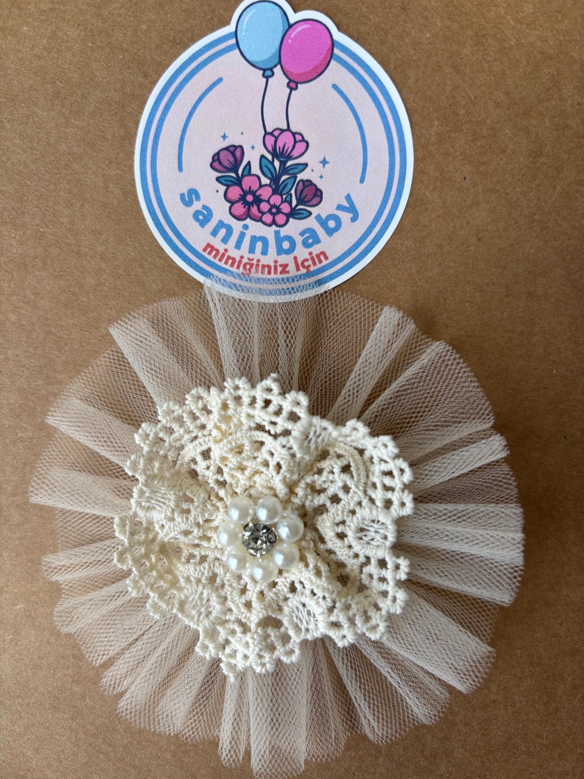Vintage Tüllü Dantelli Toka Kız Bebek